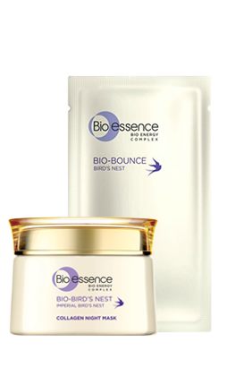 Bio-Bounce Bird's Nest Collagen Mask Keep Skin Bouncy & Fair and Bio-Bird's Nest Imperial Bird's Nest Collagen Night Mask