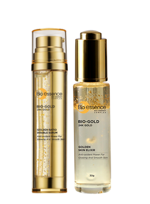 Bio-Gold 24K Gold Golden Ratio Double Serum Anti-Oxidant Power For Glowing and Smooth Skin andBio-Gold 24K Gold Golden Skin Elixir Anti-Oxident Power For Glowing And Smooth Skin