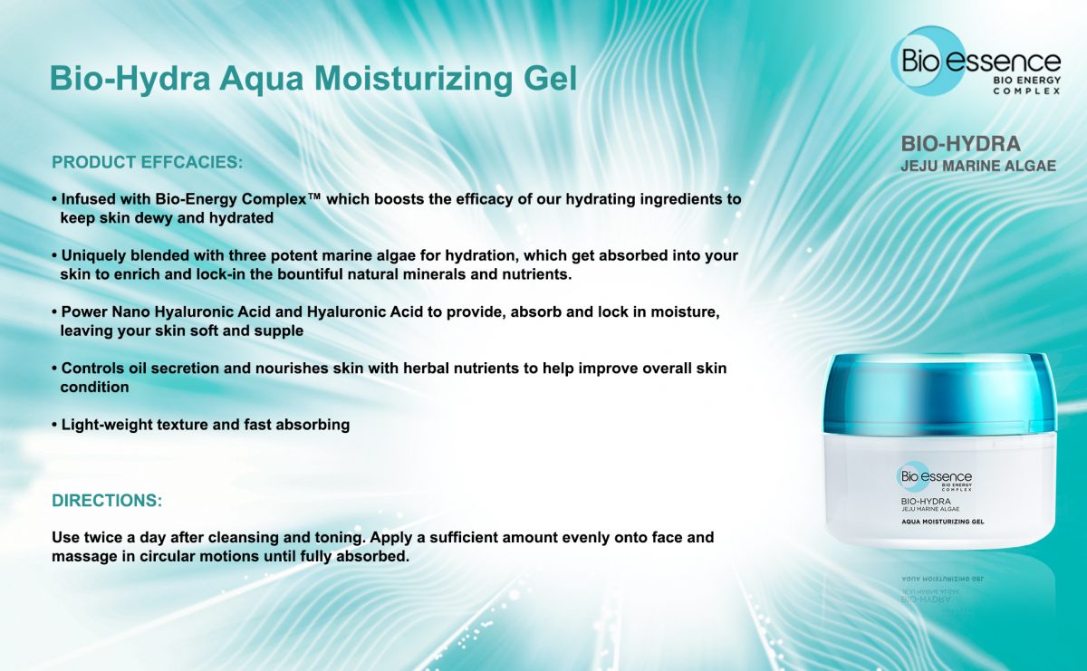 Bio-Hydra Aqua Moisturizing Gel – Bio-essence Malaysia